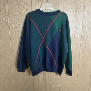 VTG Knights‎ of Round Table Pullover Crewneck Sweater Mens Size Large Green Blue